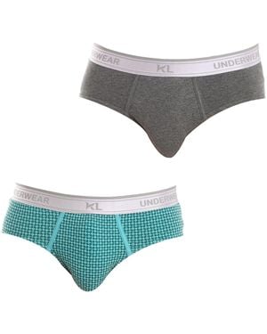 Kisses&Love Pack-2 Basic Briefs Breathable Fabric Kl2014 - Grey