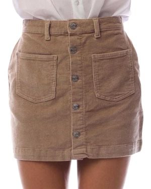 ONLY Geweldige Corduroy Minirok Met Hoge Taille Voor - Bruin