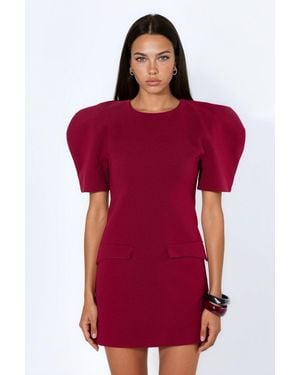 Busem Mini Crepe Dress With Pocket And Zipper - Red