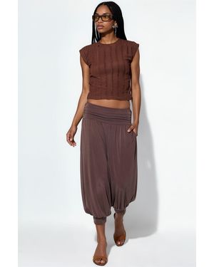 Busem Modal Polyester Capri Salwar Broek - Bruin