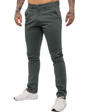 Enzo Slim Fit Stretch Chino Jeans - Grijs