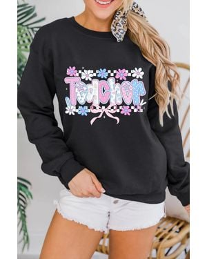 Azura Exchange Leraren Graphic Print Sweatshirt - Grijs