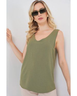 Bigdart V-Neck Pull-On Blouse - Green