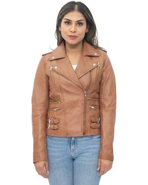 Infinity Leather Vintage Brando Biker Jacket-Orlando - Blue