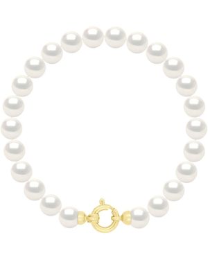 Ateliers Saint Germain Bracelet Row Of Real Cultured Freshwater Pearls Round 6-7 Mm - Metallic