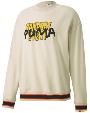 PUMA X Randomevent Long Sleeve Crew Neck Jumpers 596663 50 Cotton - Natural