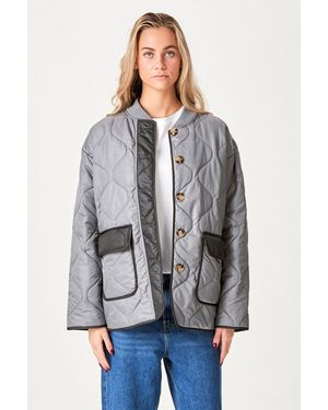 TeeShoppen Gewatteerd Blokjack - Grijs