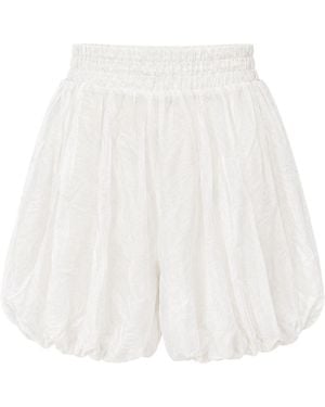 MixRay High-Waist Mini Shorts - White