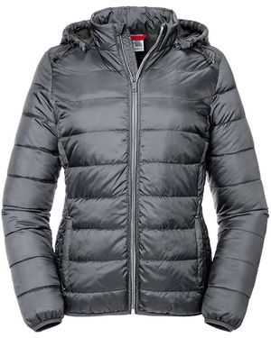 Russell Ladies Hooded Nano Padded Jacket (Iron) - Grey