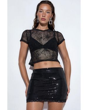 Busem Hoge Taille Bodycon Lichtenrok - Zwart