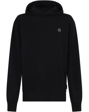 Philipp Plein Embroidered Hoodie Sweatshirt Monogram Monogram - Zwart