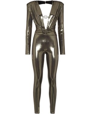 Philipp Plein Lamé Jersey Jumpsuit - Metallic