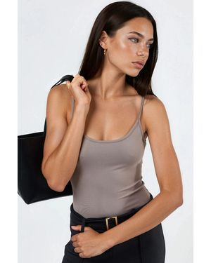 Busem Aansluitende U-Hals Gebreide Tanktop - Wit