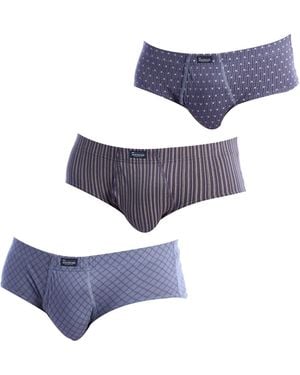 Abanderado Pack Of 3 Essential Print Briefs With Opening A0090 - Blue