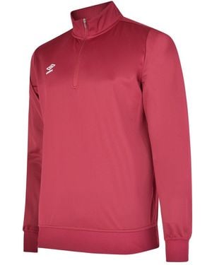 Umbro Club Essential Half Zip Sweatshirt (New Claret) - Red