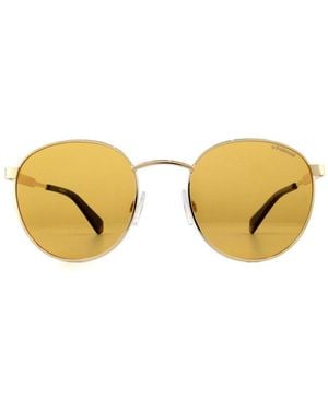 Polaroid Round Copper Polarized Sunglasses Metal - Yellow