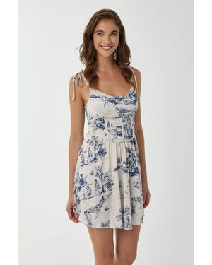 Hiccup Printed Mini Dress - White