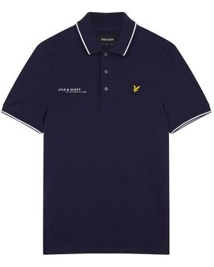 Lyle & Scott Co-Ordinate Print Logo Short Sleeved Polo Shirt Cotton - Blue