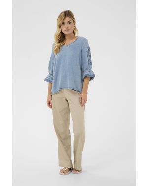 Cream Blouse Met Lange Mouwen Crbella Blouse Met Lange Mouwen Regular Fit - Blauw