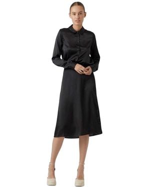 Vero Moda Geweven Midi Rok - Zwart