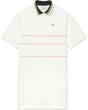 Lacoste Poloshirtjurk Met Strepen En Een Losse Pasvorm Voor - Wit