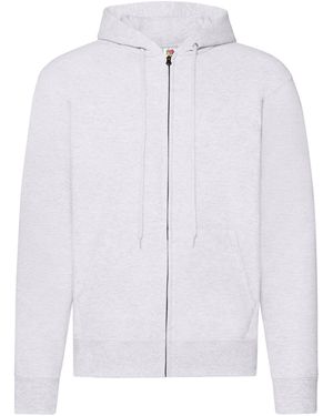 Fruit Of The Loom Classic Heather Hoodie Met Rits (wit)