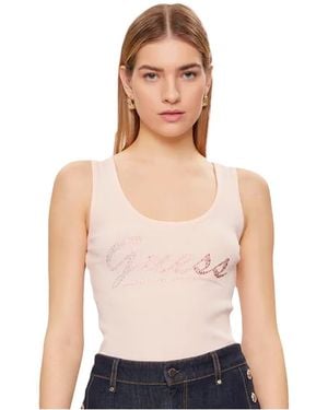 Guess Damestop Met Strasssteentjes - Wit