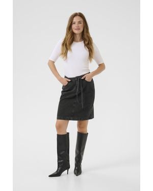 Kaffe Denim Rok Kacarly A-shape Black - Zwart