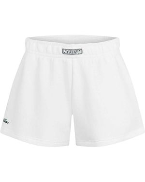 Lacoste Effen Korte Broek Van Polykatoen Voor - Wit