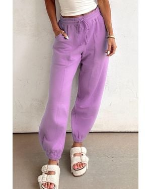 Azura Exchange Ontspannen Pas Joggingbroek Met Koord - Paars
