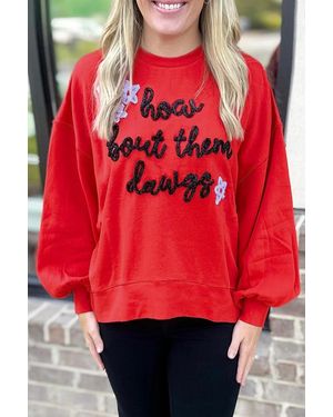 Azura Exchange Letterprint Casual Sweatshirt - Rood