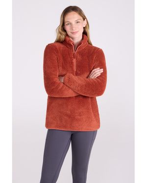 Mountain Warehouse Teddy Fleece Quarter Zip Fleece Top (Gebrande Sinaasappel) - Rood