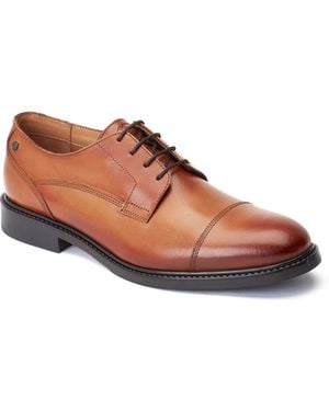 Base London Magnus Leather Burnt Oxford Shoes - Brown