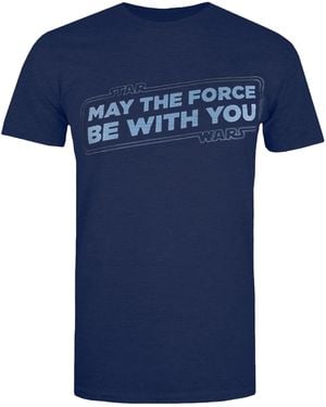 Star Wars May The Force Be With You T-Shirt /Light) Cotton - Blue