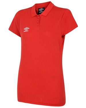 Umbro Ladies Club Essential Polo Shirt (Vermillion/ - Red