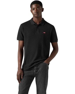 Levi's Levis Housemark-Poloshirt Met Vleermuismouwen En Logo - Zwart