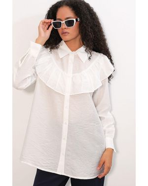 Bigdart Long Relaxed Textured Shirt - White