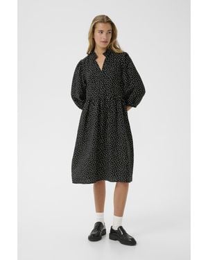 Kaffe Jurk Karea Regular Fit Black White - Zwart