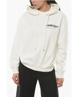 Ambush Geborsteld Katoenen Multicord Hoodie - Wit