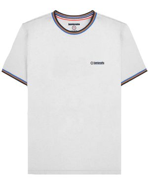 Lambretta Ss25 Triple Tipped Pique T-Shirt /Tobacco/Royal) - White