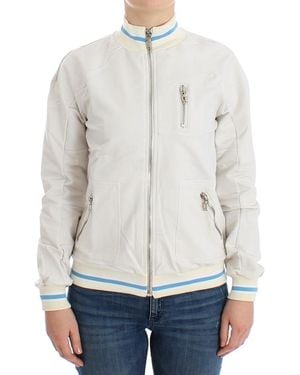 John Galliano Mock Zip Cardigan Sweatshirt Jumper - White