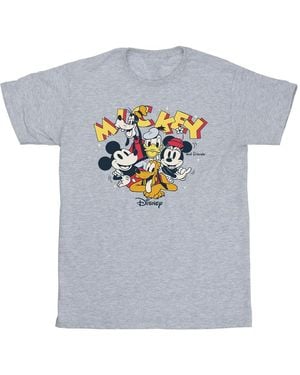 Disney Mickey Mouse Group T-Shirt (Sports) - Grey