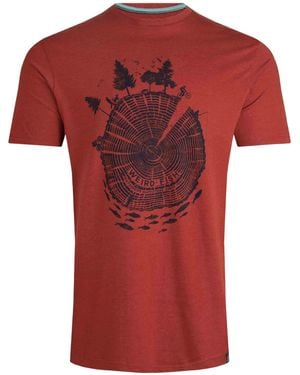 Weird Fish Screenprint Eco-Friendly T-Shirt - Red