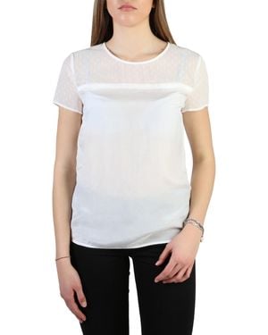 Armani Jeans Short Sleeve Dotted Yoke Blouse - White