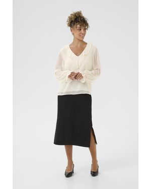 Cream Blouse Met Lange Mouwen Crflake Regular Fit White - Wit