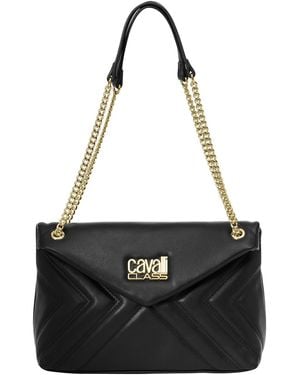 Roberto Cavalli Shoulder Bag With Chain Strap Cchb0196 - Black