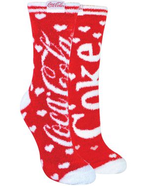 Coca Cola 2 Pack Ladies Soft Cosy Lounge Socks - Red