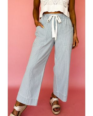 Azura Exchange Gestreepte Touwsluiting Broek - Rood