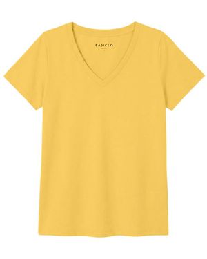 Basiclo V-Neck Premium T-Shirt - Geel