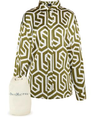 Dreimaster Hemdbluse + Shopping Bag - Groen